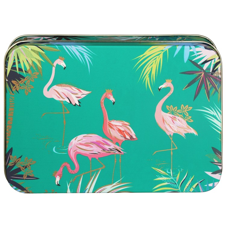 Flamingo Print Small Rectangular Tin Sara Miller